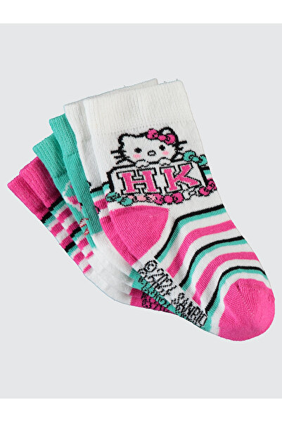 Hello Kitty Pink Socks Set for Girls 3-11 Years - Pack of 3