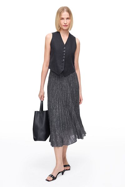 Perspective Black Holas Slim Fit V-Neck Vest