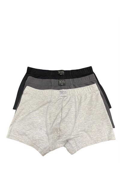 XORVİO Men's Boxer Opportunity Product 3-Piece Black Smoked Light Gray Color Lycra Flexible Stylish Cotton Boxer