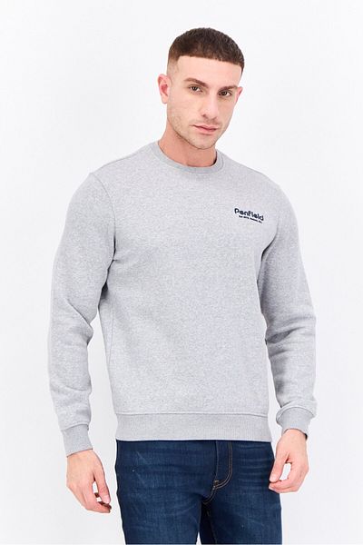 Penfield Men Crew Neck Brand Logo Long Sleeves Sweatshirt, Grey