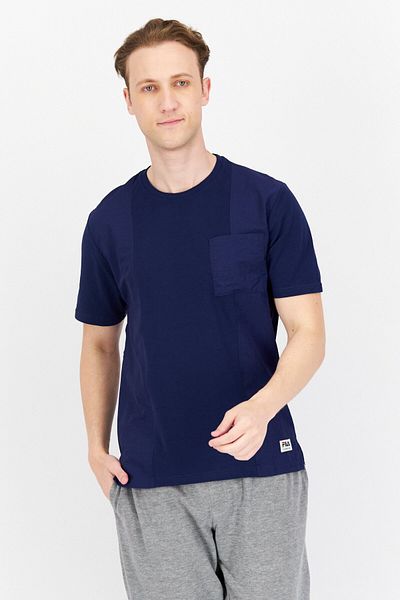 Fila Men Sportswear Fit Short Sleeve Outdoor T-shirt, Navy Blue