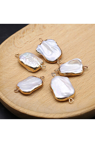 Choice قلادة من اللؤلؤ الطبيعي الباروكي عشوائية مكونة من قطعتين مطلية بالذهب ...