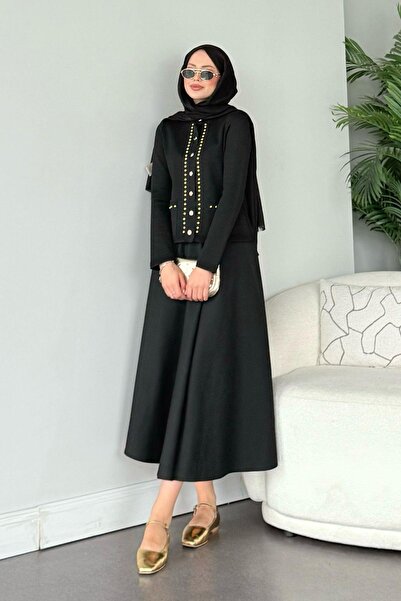 Şulemoda Giyim Μαύρη ζακέτα Mercerized Almira