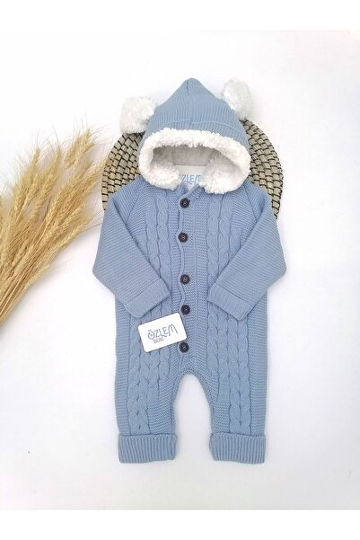 ÖZLEM BEBE Tavşan Kulaklı Koyu Mavi Astronot Tulum-6-9 Ay