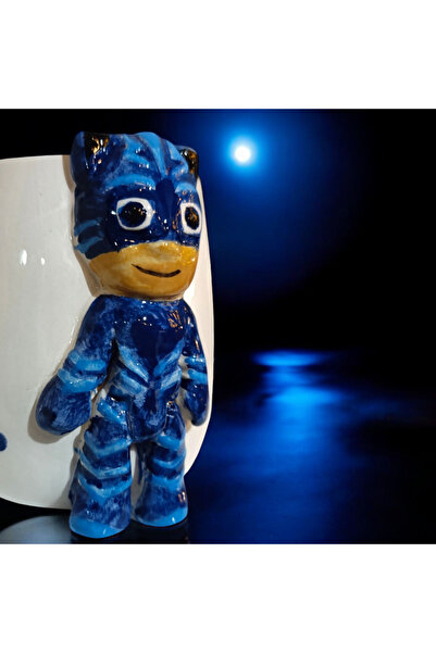 Boni Bon Collection Design 3d Kabartma El Emeği Göz Nuru Pijamaskeliler Seramik Kupa bardak 400 ml Hediye Paketi Yapılabilir