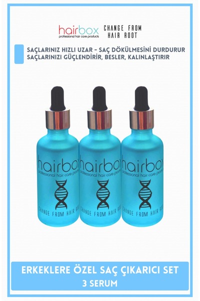 hairbox professional hair care products Erkek Saç Serumu, Saç Serumu , Saç Gürleştirici (3 ADET SERUM)