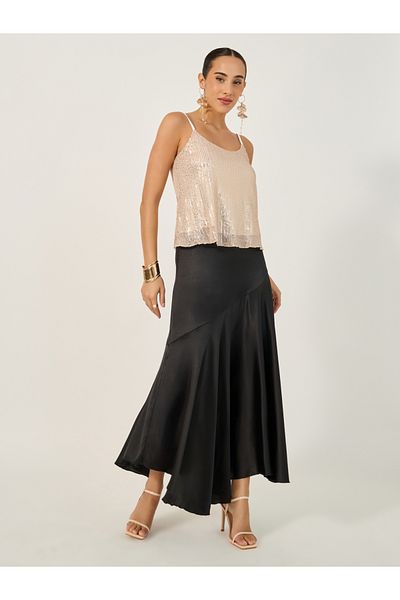 Styli Sequin Embellished Scoop Neck Cami Top