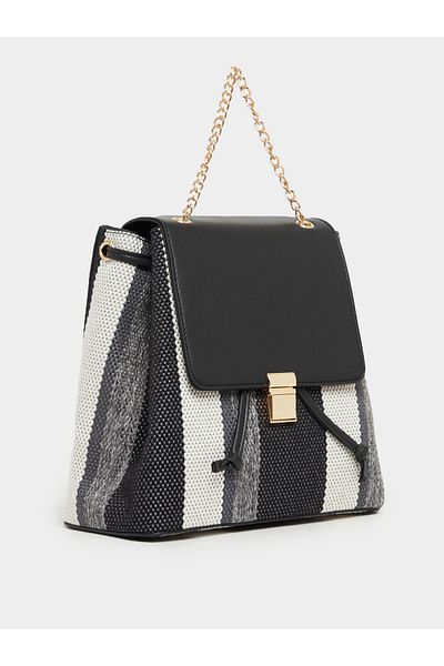Styli Tritone Striped Textured Backpack