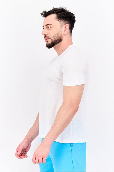 Reaction by Kenneth Cole Men 3 Pieces Crew Neck Short Sleeve Brand Logo Undershirt, White