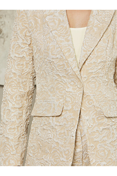 Styli Jacquard Regular Fit Notch Label Neck Blazer