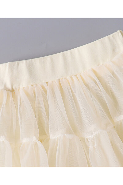 Mark & Mia Mark & Mia Elasticated Waist Frill Skirt - Cream and Pink