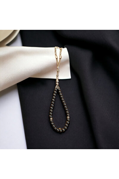 BellevieStore Hematit Natural Stone Tasbih-Tasbih cu litere-Cutie din lemn