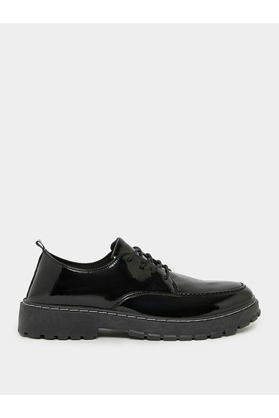 Styli Faux Leather Look Lace Up Shoes