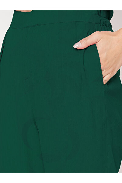 Mish By Styli Solid Puff Sleeve Blazer Top and Straight Fit Trouser Co-Ords