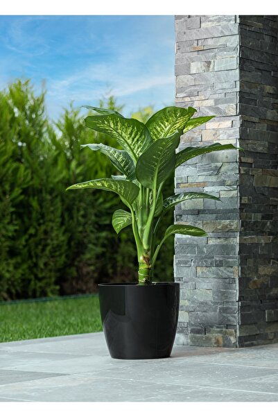 KıtayGroup Yakut Saksı Akıllı Sulama Sistemli Saksı Modern 33 Lt Siyah Renk