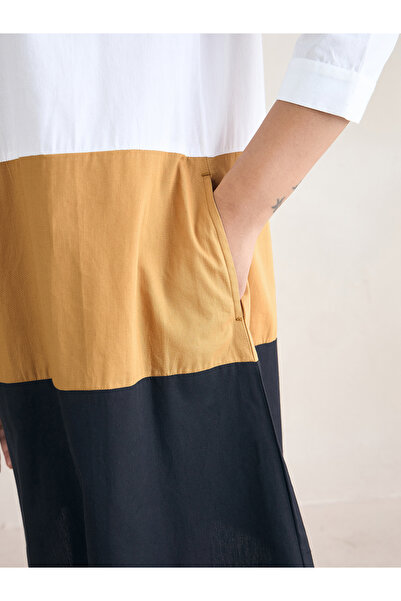 Femmella By Styli Color Block V Neck Knee Length Dress