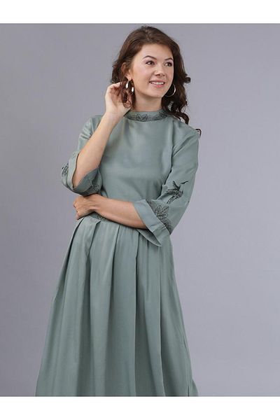 Tokyo Talkies By Styli فستان ماكسي مطبوع بقصة A-Line ومطوي
