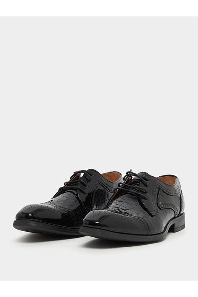 Styli Faux Leather Pointed Toe Derby Shoes