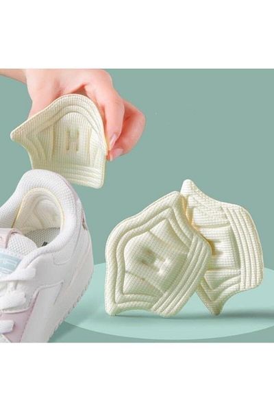 jetfast Cream Color 1 Pair 5 mm Shoe Anti-Shock and Reduction Pad Crown Shaped Shoe Heel Protector
