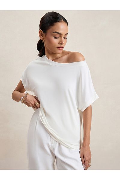 Femmella By Styli Solid Knit One Shoulder Regular Fit Top