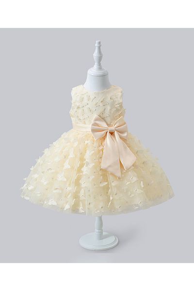Mark & Mia Mark & Mia Butterfly Embellished and Bow Detailing Party Dress - Butter Yellow