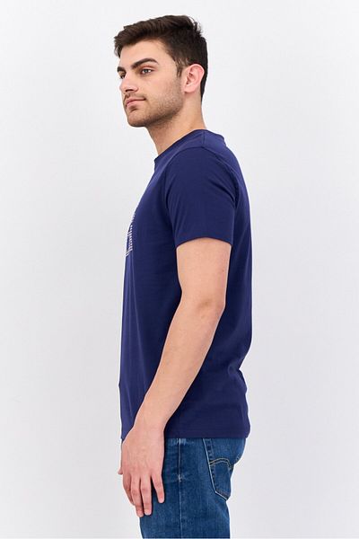 French Connection Men Crew Neck Short Sleeves Graphic Printed T-shirt, Navy