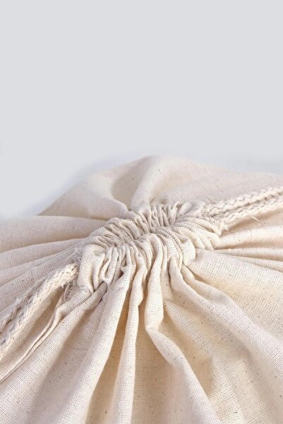 Fulia Elegance 2 Adet Büyük Boy Büzgülü Bez Torba | %100 Pamuk Bez Kese| Bakliyat Torbası | Erzak Çantası | 30x40cm