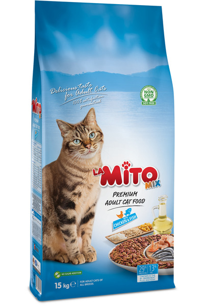 LaMitoMix Adult Cat Tavuklu ve Balıklı Renkli Taneli Yetişkin Kedi Maması 15 ...