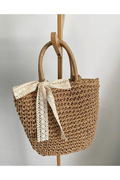 SİMAYMODDA Hasır Çanta/Plaj Çanta/Kağıt İp Çanta