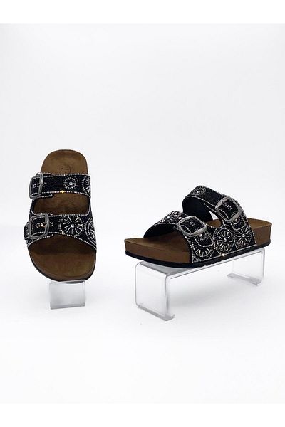 Babetty Pienn Women's Stylish Anatomical Sole Full Orthopedic Slippers with Stone Accessories