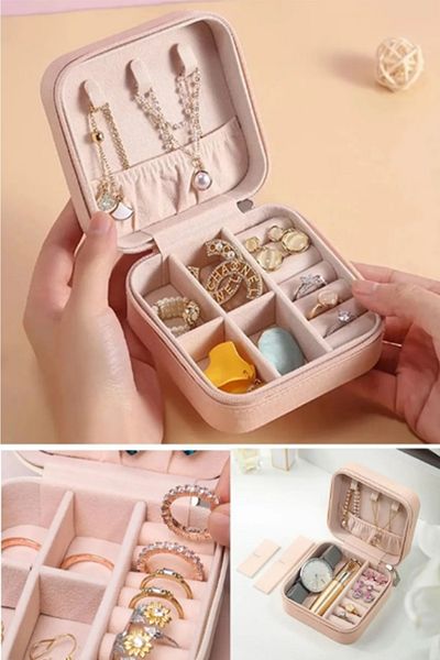 Baley Senfonijewelry Mini Jewelry Box - Floral Pattern Necklace, Ring and Earring Organizer