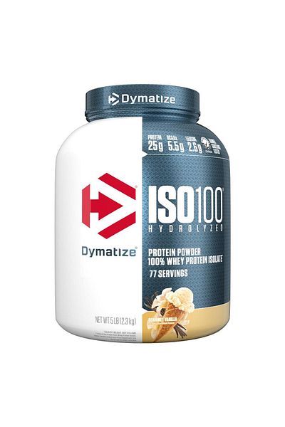 Dymatize ISO 100 Hydrolyzed whey protein isolate, Gourmet Vanilla, 5 LB