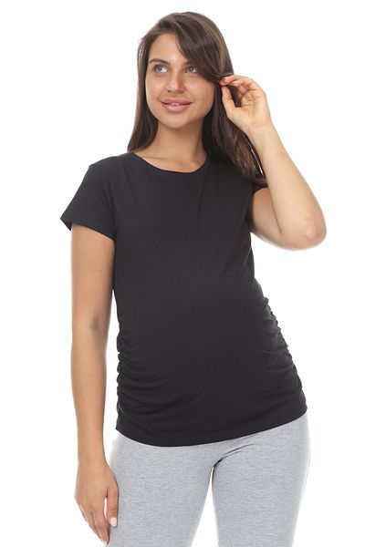 LİYACA TRICOU MATERNITATE SOLID CU MANECĂ SCURTĂ