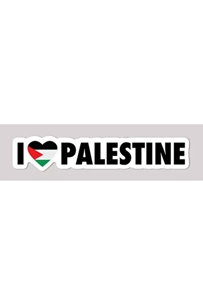 TSC 18cm 2Pcs Car Stickers with Heart and Palestine Pattern