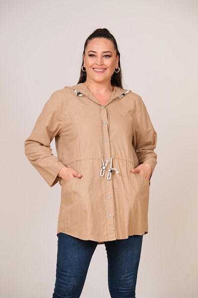 Lady Majestic Cămașă de damă cu glugă, 100% bumbac, mărimi plus