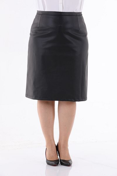 Loom Boutique Plus Size Imported Flexible A-line Leather Skirt
