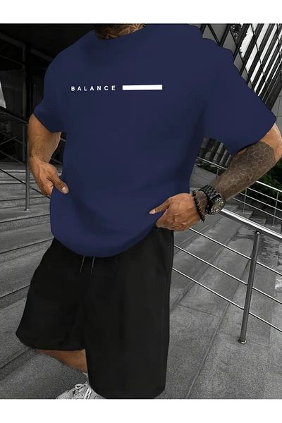 FULL TOLERANCE Yd Desi̇ng Letter Printed Oversize Shorts T-Shirt