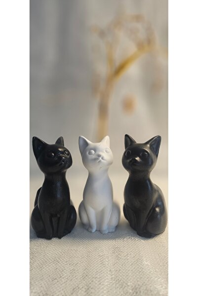 LAURELWOOD Laurel-wood 3'lü Dekoratif Şans Kedi Figürleri