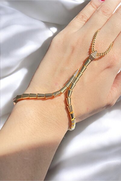 Diamara Designs Yılan Şahmeran Zirkon Taşlı Özel Seri Kadın Çelik Şahmeran