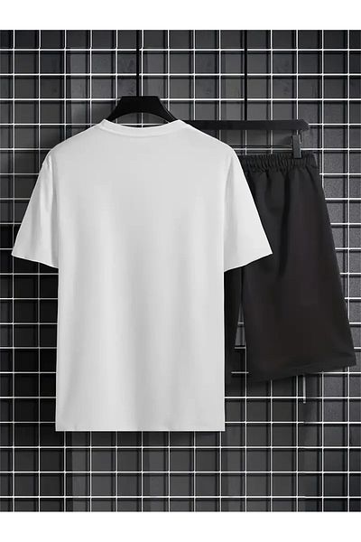 FULL TOLERANCE Yd Desi̇ng Letter Printed Oversize Shorts T-Shirt