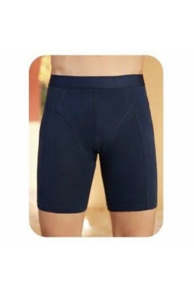 Ceylanoğlu Erkek Lacivert Ekstra Uzun Pişik Önleyici Likralı Pamuk Boxer