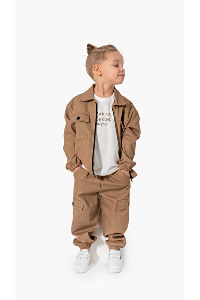 Baby Animals Момчешки комплект от габардин за деца, състоящ се от 3 части: па...