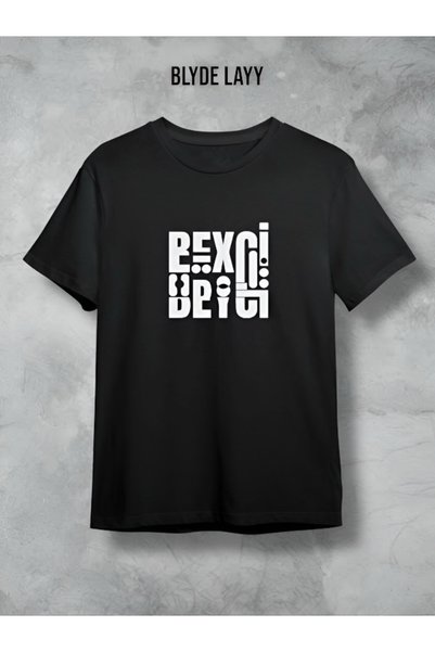 BLYDE LAYY Hanımcı Beyci Valentine Combination Folded Design Black Oversize Tshirt Set of 2