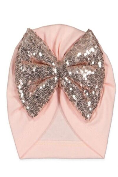 skycott kız bebek fıyonklu pullu bere bone