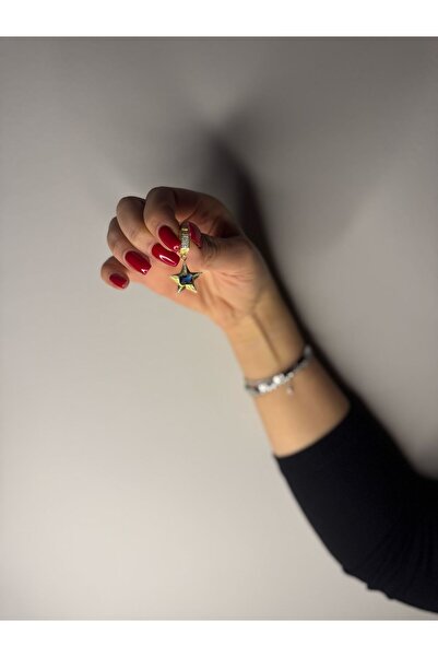 TOM.CO. JEWELRY DESIGN Blue Star Gümüş Taşlı Yıldız Charm Bileklik Ucu Kolye ...