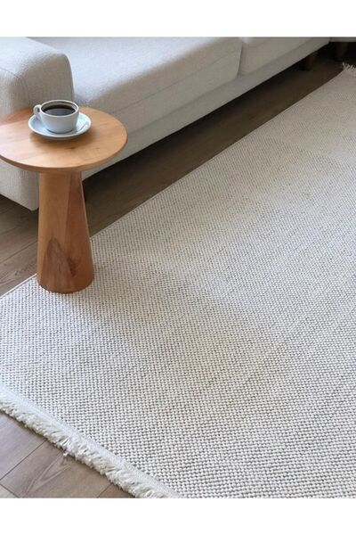 Homeax Zen Serisi Naturel Bukleli Yumuşak Hav Toz Vermez Modern Desenli Dokuma Salon Halı