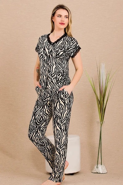 Viselya Set pijamale cu mânecă scurtă cu zebră