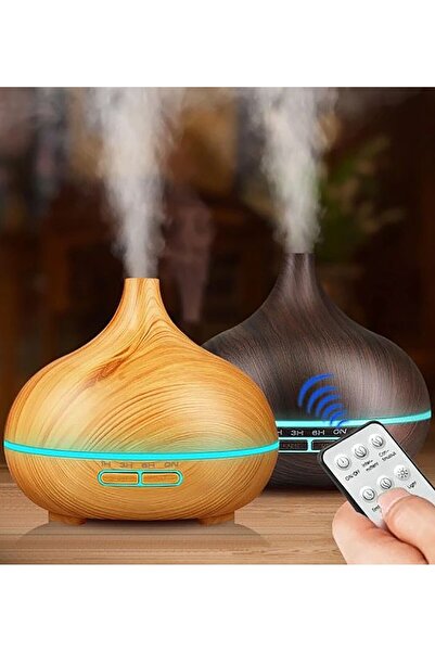 Genel Markalar Koyu Bambu Hava Nemlendirici Difüzör Led Işıklı Zaman Ayarlı B...