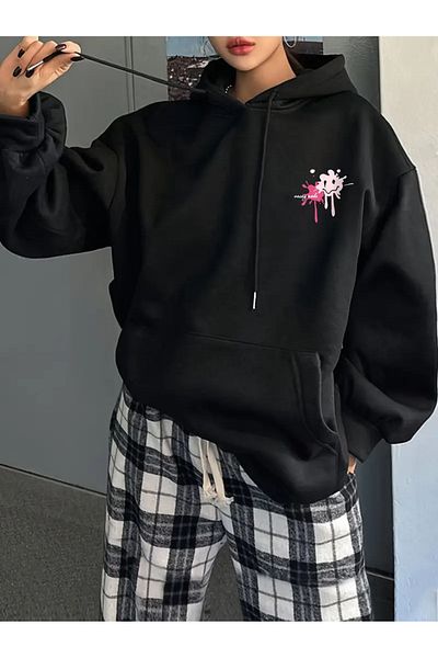 Pink Sky Φούτερ Unisex Oversize με γραφικό στάμπα