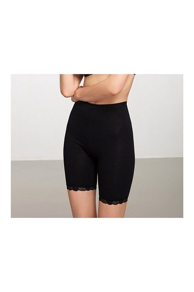 Kom Chiloți negri din 2 piese din bumbac modal, lycra, dantelă, picior lung KQ.OBSCKLT.1K.M1.K4